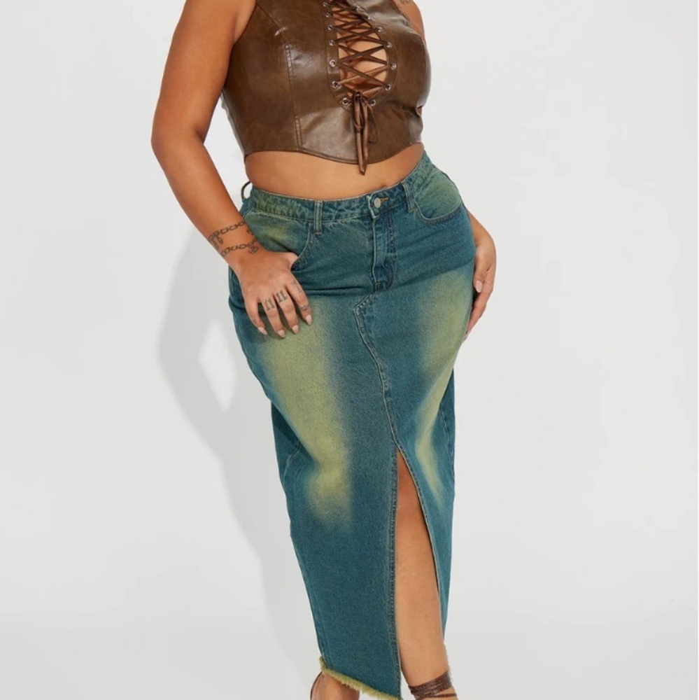 Denim tinted skirt - Picture 4 of 7
